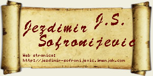 Jezdimir Sofronijević vizit kartica